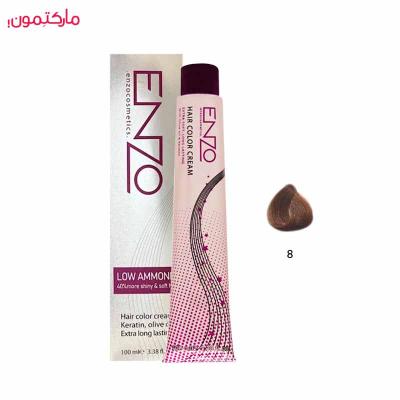 رنگ مو انزو شماره 8 سری استاپ گری رنگ بلوند چرمی 100 میلی لیتر
